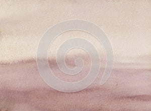 Watercolor light brown ombre background texture. Aquarelle abstract beige gradient backdrop. Watercolour horizontal trendy