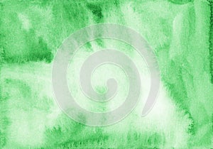 Watercolor light green and white background texture with space for text. Aquarelle abstract bright grass green backdrop
