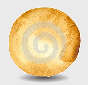 watercolor light ocher circle, vector image