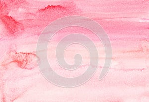 Watercolor light pink and coral background painting. Watercolour pastel pink and white gradient backdrop, hand painted