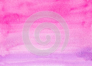 Watercolor light pink ombre background painting texture. Watercolour pastel pink gradient backdrop. Brush strokes on paper