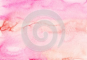 Watercolor light pink, white and brown background.