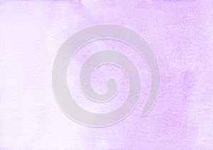 Watercolor light purple ombre background texture. Aquarelle abstract pastel lavender gradient backdrop