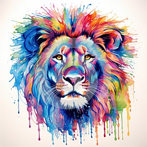 watercolor lion painting Lion King watercolor predator animals wildlife painting