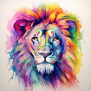 watercolor lion painting Lion King watercolor predator animals wildlife painting