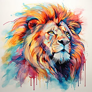 watercolor lion painting Lion King watercolor predator animals wildlife painting