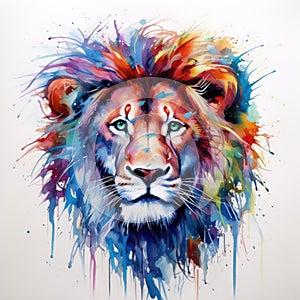 watercolor lion painting Lion King watercolor predator animals wildlife painting