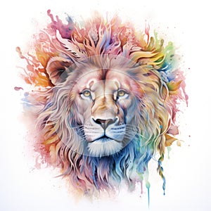 watercolor lion painting Lion King watercolor predator animals wildlife painting