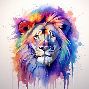 watercolor lion painting Lion King watercolor predator animals wildlife painting