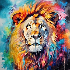 watercolor lion painting Lion King watercolor predator animals wildlife painting