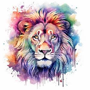 watercolor lion painting Lion King watercolor predator animals wildlife painting