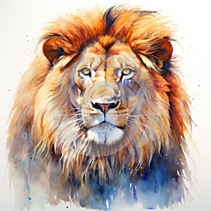 watercolor lion painting Lion King watercolor predator animals wildlife painting