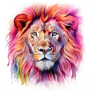 watercolor lion painting Lion King watercolor predator animals wildlife painting