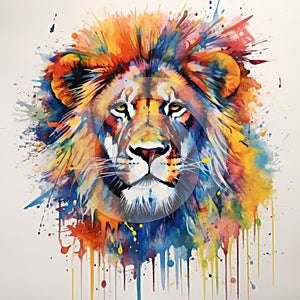 watercolor lion painting Lion King watercolor predator animals wildlife painting