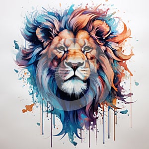 watercolor lion painting Lion King watercolor predator animals wildlife painting