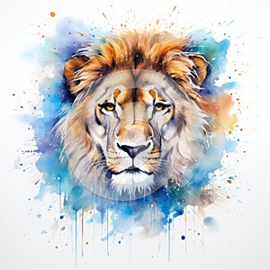 watercolor lion painting Lion King watercolor predator animals wildlife painting