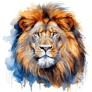 watercolor lion painting Lion King watercolor predator animals wildlife painting