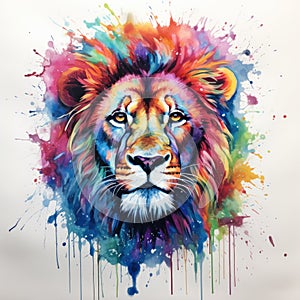 watercolor lion painting Lion King watercolor predator animals wildlife painting