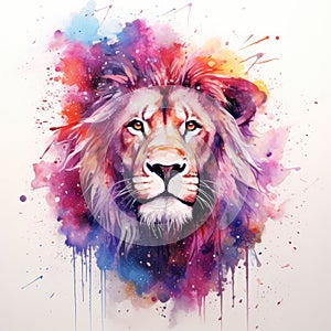 watercolor lion painting Lion King watercolor predator animals wildlife painting