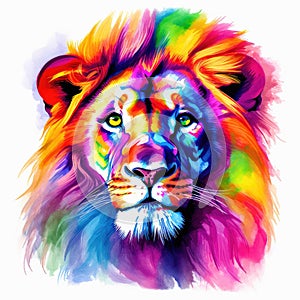 watercolor lion painting Lion King watercolor predator animals wildlife painting