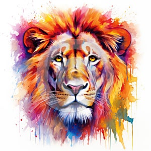 watercolor lion painting Lion King watercolor predator animals wildlife painting