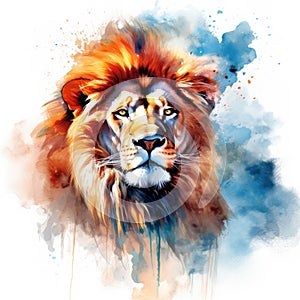 watercolor lion painting Lion King watercolor predator animals wildlife painting