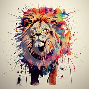 watercolor lion painting Lion King watercolor predator animals wildlife painting