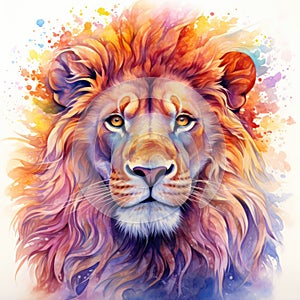 watercolor lion painting Lion King watercolor predator animals wildlife painting