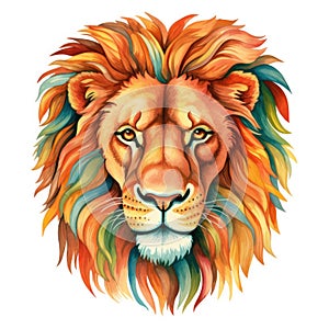 watercolor lion painting Lion King watercolor predator animals wildlife painting