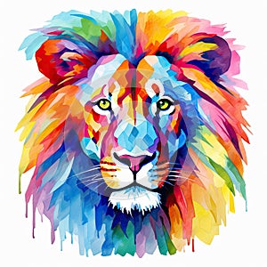 watercolor lion painting Lion King watercolor predator animals wildlife painting