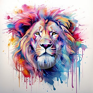 watercolor lion painting Lion King watercolor predator animals wildlife painting