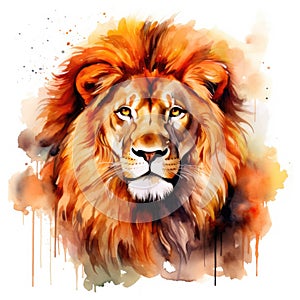 watercolor lion painting Lion King watercolor predator animals wildlife painting