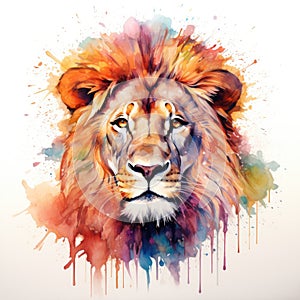 watercolor lion painting Lion King watercolor predator animals wildlife painting