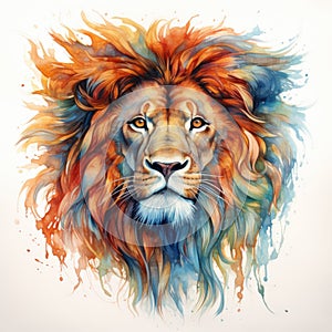 watercolor lion painting Lion King watercolor predator animals wildlife painting