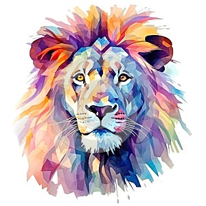 watercolor lion painting Lion King watercolor predator animals wildlife painting