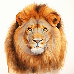 watercolor lion painting Lion King watercolor predator animals wildlife painting