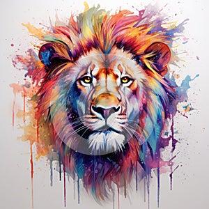 watercolor lion painting Lion King watercolor predator animals wildlife painting