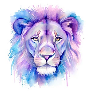 watercolor lion painting Lion King watercolor predator animals wildlife painting