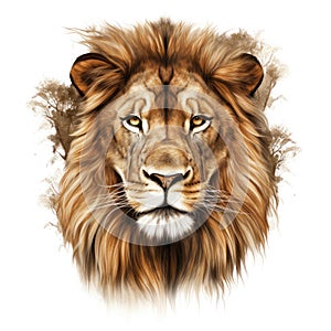 watercolor lion painting Lion King watercolor predator animals wildlife painting