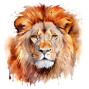 watercolor lion painting Lion King watercolor predator animals wildlife painting