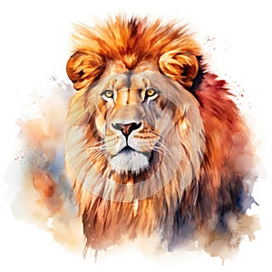 watercolor lion painting Lion King watercolor predator animals wildlife painting