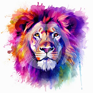 watercolor lion painting Lion King watercolor predator animals wildlife painting