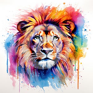 watercolor lion painting Lion King watercolor predator animals wildlife painting