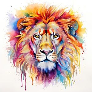 watercolor lion painting Lion King watercolor predator animals wildlife painting