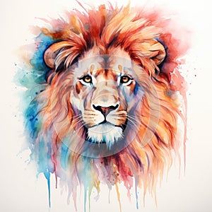 watercolor lion painting Lion King watercolor predator animals wildlife painting