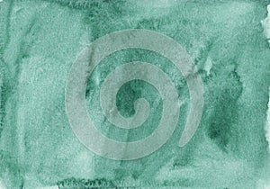 Watercolor liquid calm sea green background texture. Aquarelle abstract emerald backdrop