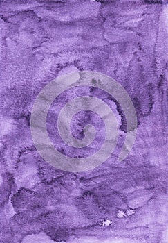 Watercolor liquid lavender background texture. Calm purple aquarelle backdrop. Stains on paper