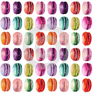 Watercolor macaron seamless pattern photo
