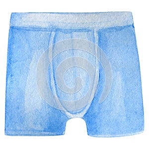 Watercolor men underpants. man underwear. Boxer shorts