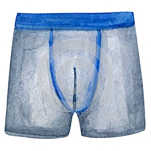 Watercolor men underpants. man underwear. Boxer shorts